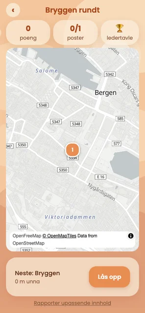 Rebus-poster på interaktivt kart